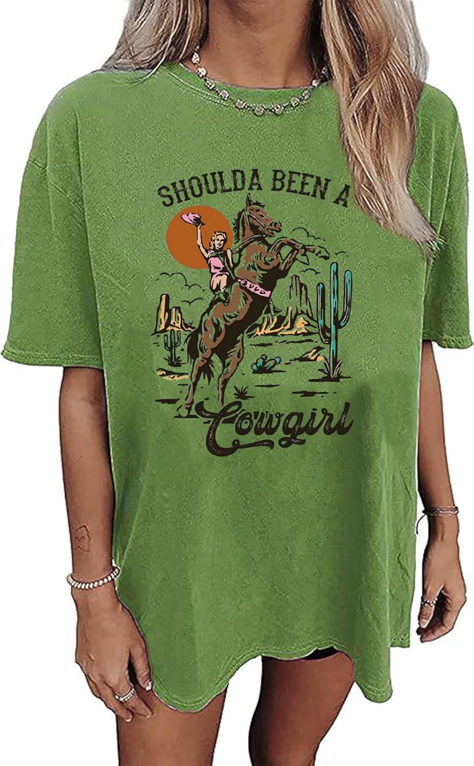 Oversized Wild West Cowboys T-Shirt for Women Vintage Country Music Tee Western Rodeo Graphic Tee Short Sleeve Loose Top - Image 37