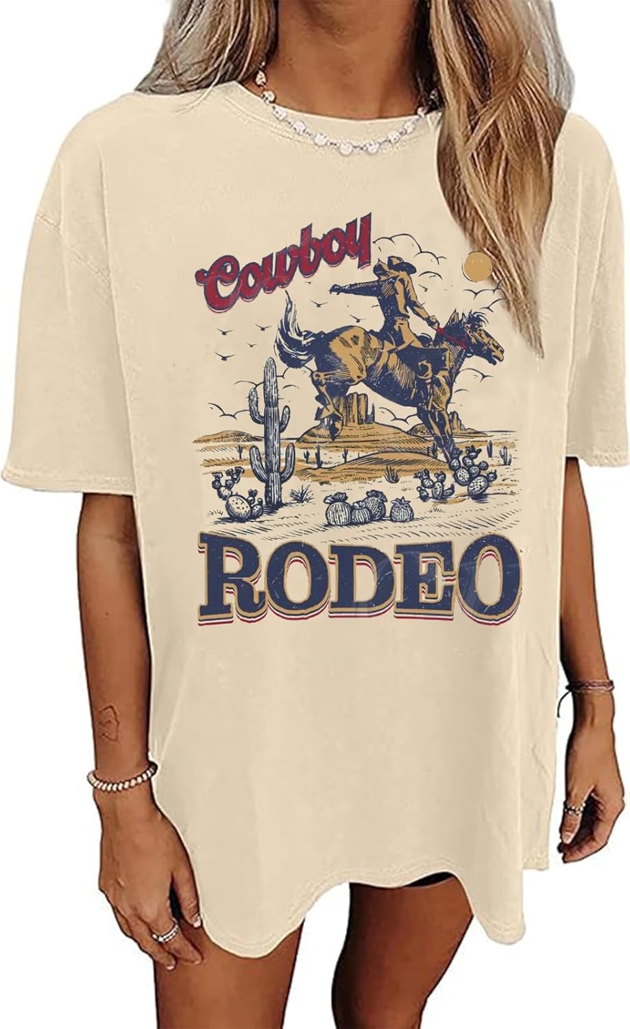 Oversized Wild West Cowboys T-Shirt for Women Vintage Country Music Tee Western Rodeo Graphic Tee Short Sleeve Loose Top - Image 17