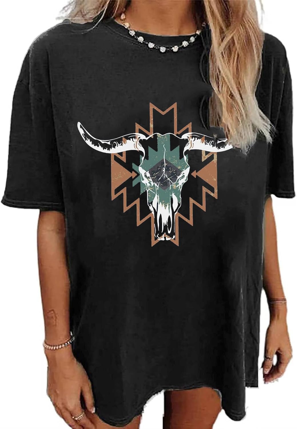Oversized Wild West Cowboys T-Shirt for Women Vintage Country Music Tee Western Rodeo Graphic Tee Short Sleeve Loose Top - Image 35