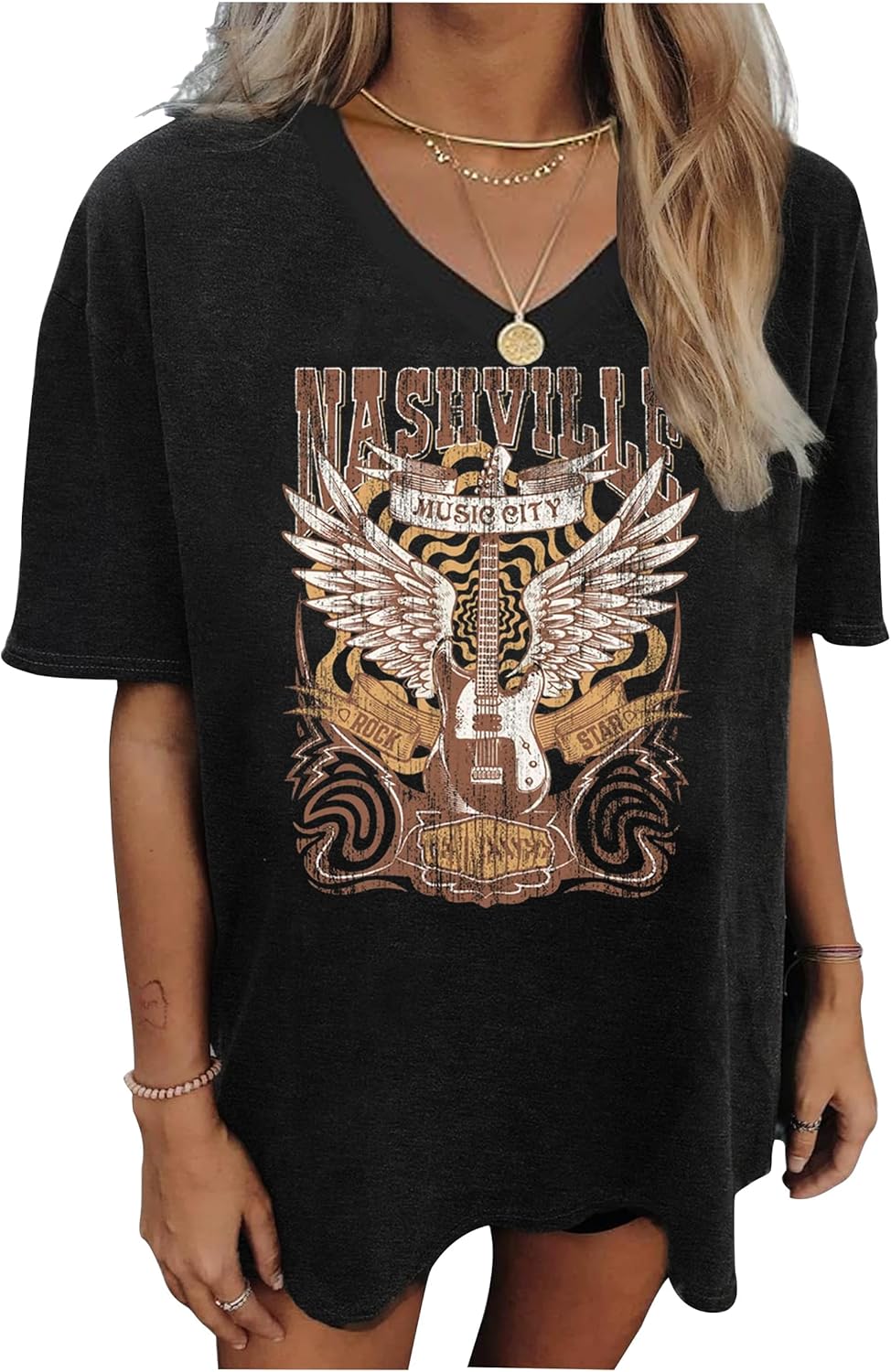 Oversized Wild West Cowboys T-Shirt for Women Vintage Country Music Tee Western Rodeo Graphic Tee Short Sleeve Loose Top - Image 24