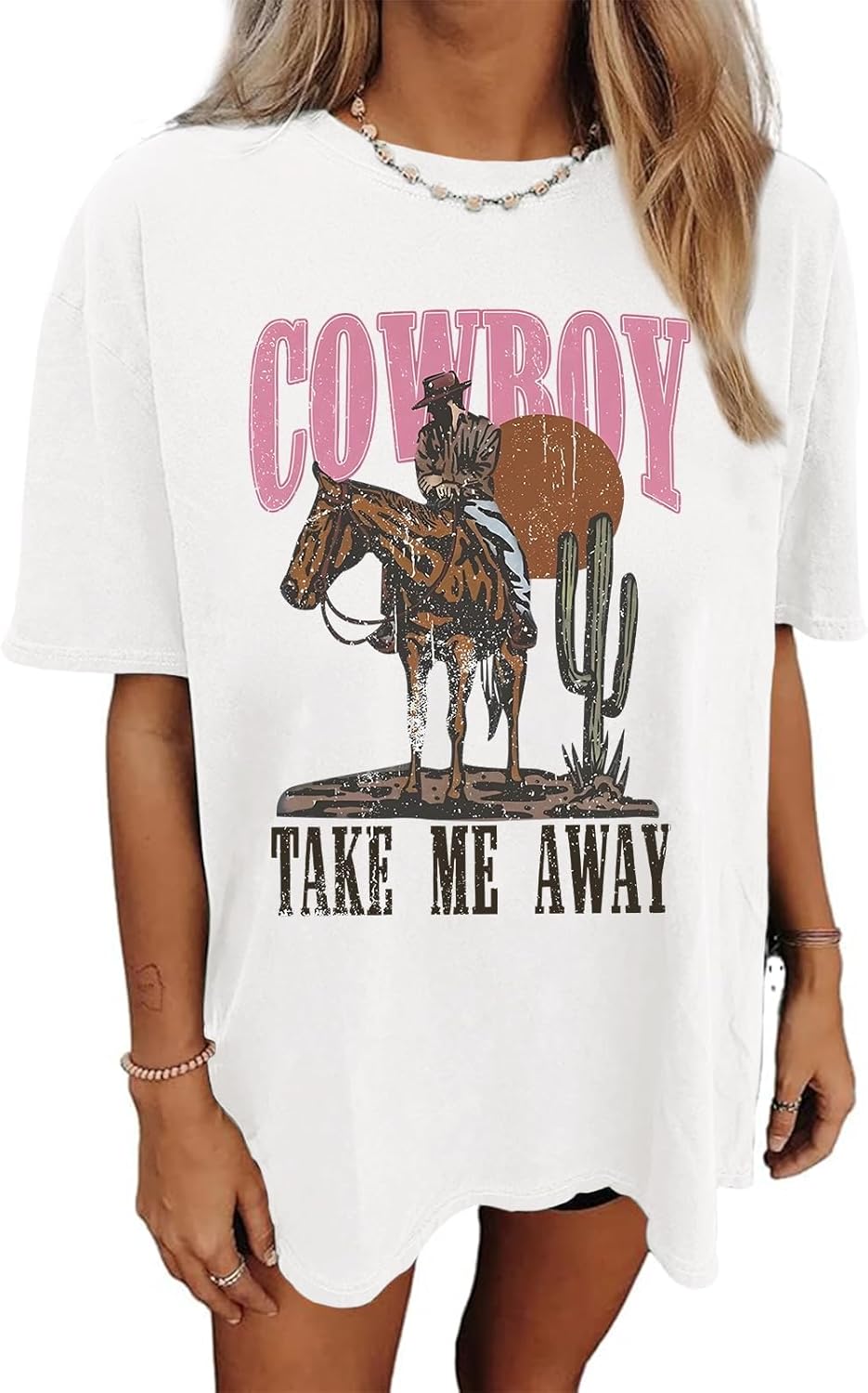 Oversized Wild West Cowboys T-Shirt for Women Vintage Country Music Tee Western Rodeo Graphic Tee Short Sleeve Loose Top - Image 20
