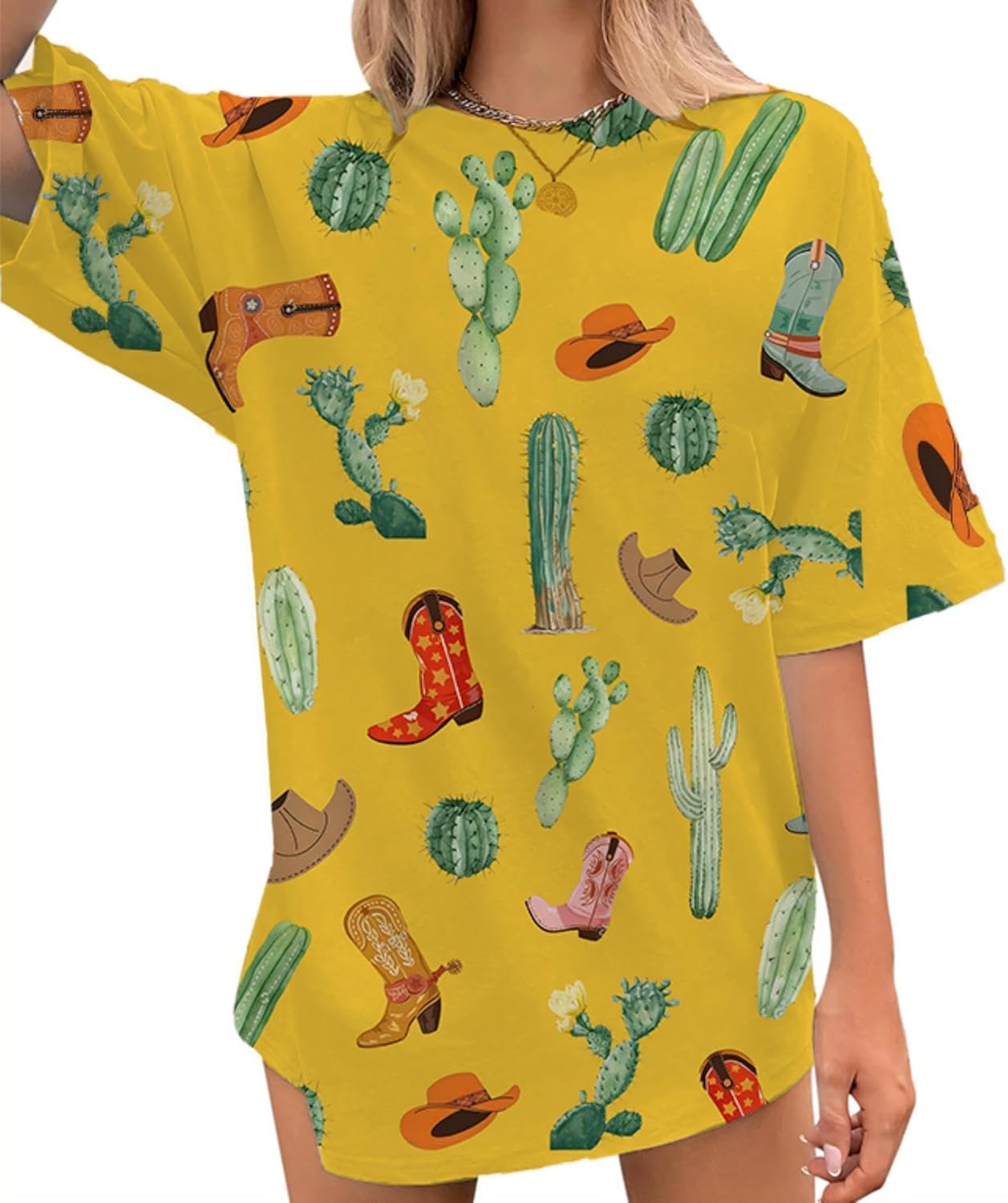 Oversized Wild West Cowboys T-Shirt for Women Vintage Country Music Tee Western Rodeo Graphic Tee Short Sleeve Loose Top - Image 31