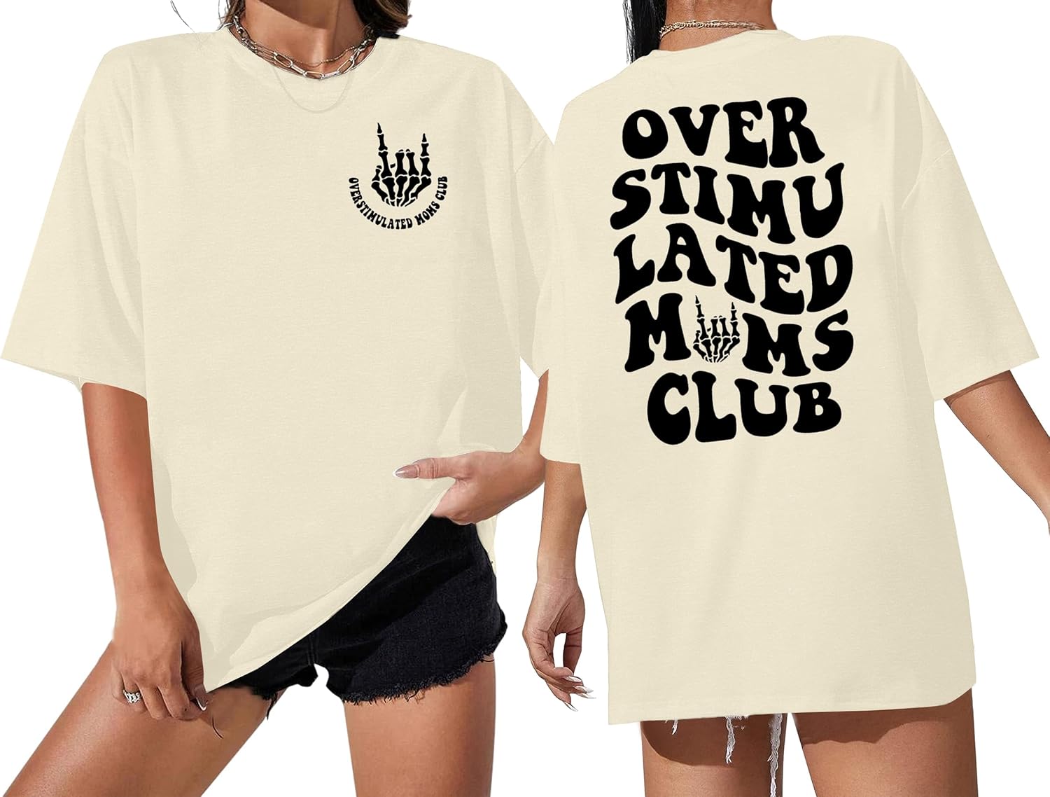 Overstimulated Moms Club Shirt Oversized Mama Shirts Funny Mom Life Graphic Tees Casual Short Sleeve Trendy Tops - Image 11