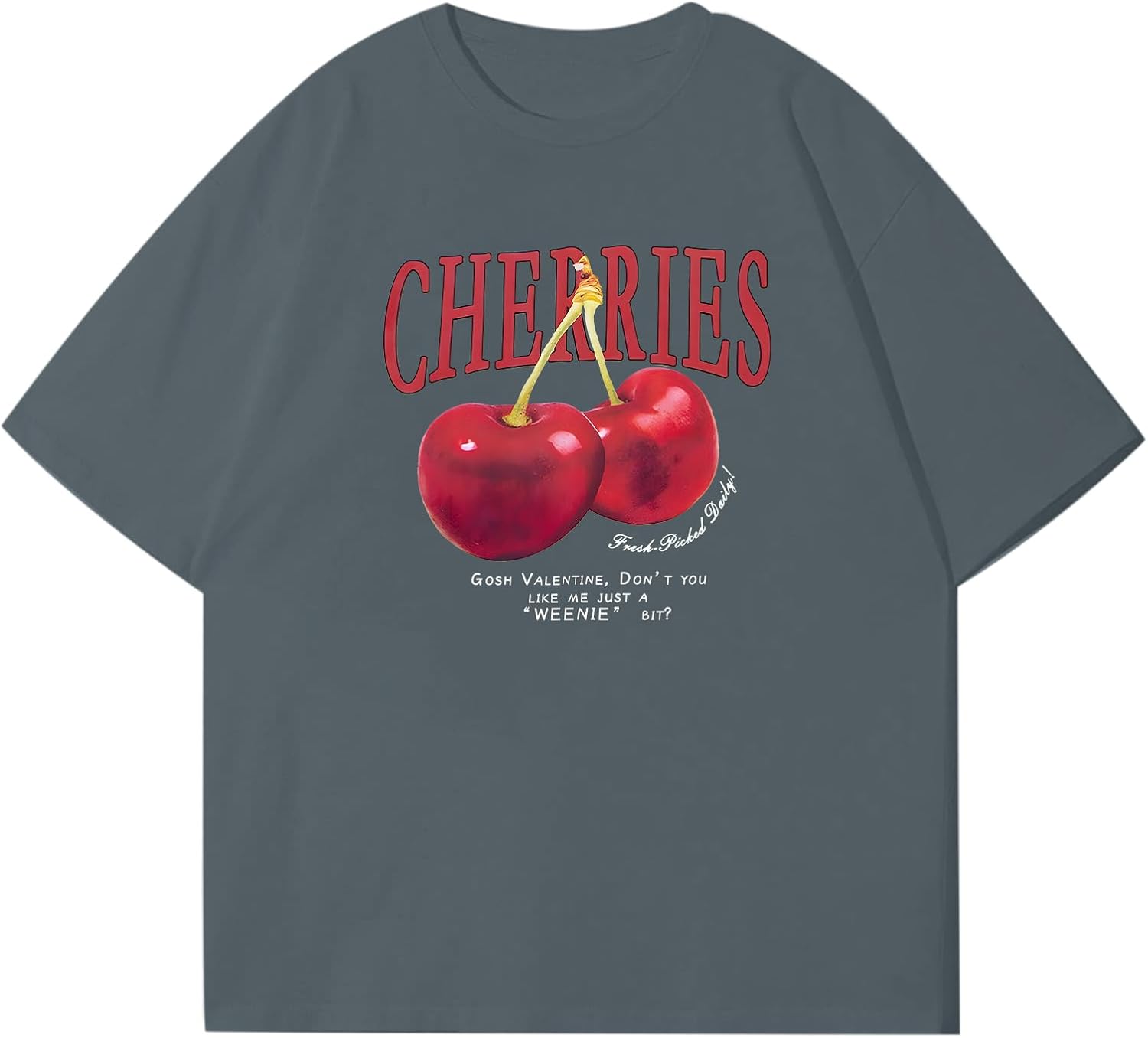 Pairxily Oversized Graphic Tees Vintage Cherry Fruit Shirt for Men Aesthetic Printed Unisex T Shirts Short Sleeve Casual Tops - Image 9