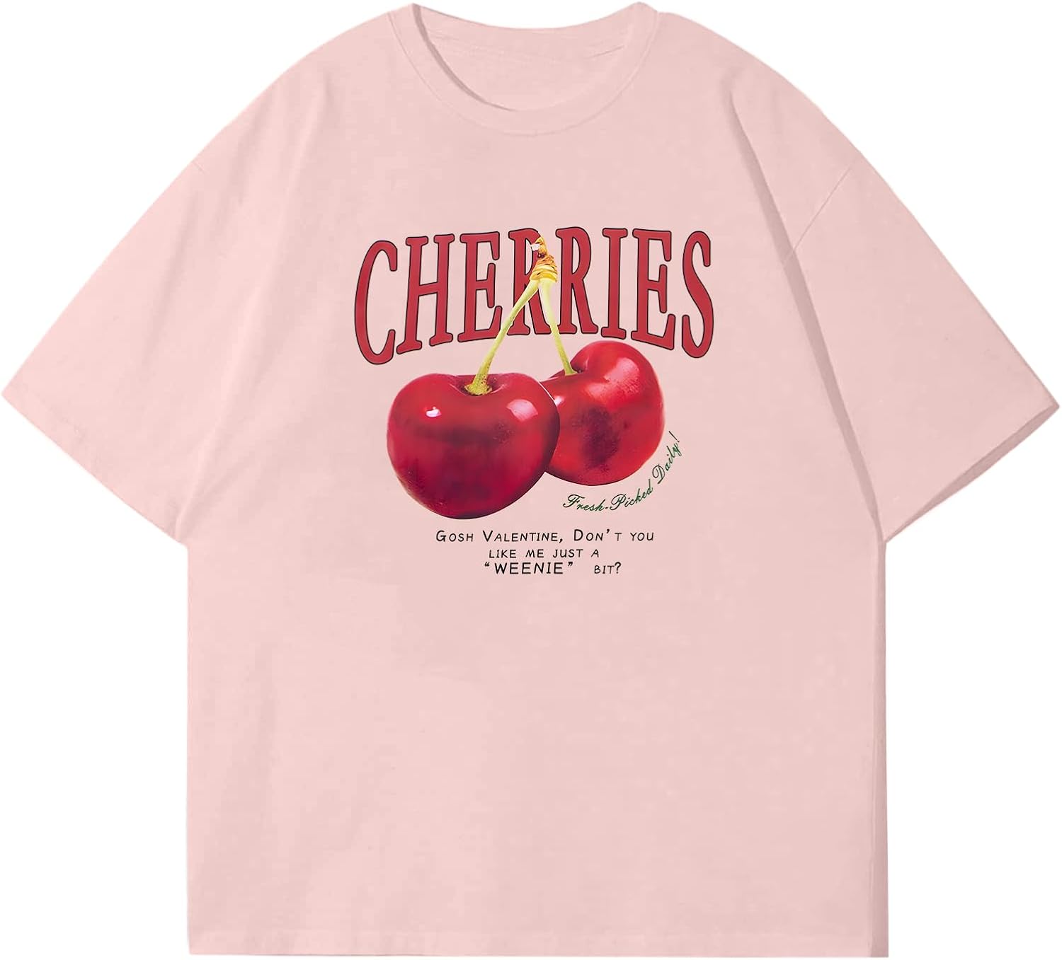 Pairxily Oversized Graphic Tees Vintage Cherry Fruit Shirt for Men Aesthetic Printed Unisex T Shirts Short Sleeve Casual Tops - Image 7