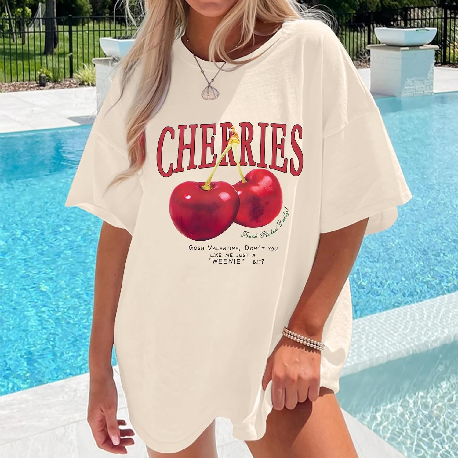 Pairxily Oversized Graphic Tees Vintage Cherry Fruit Shirt for Men Aesthetic Printed Unisex T Shirts Short Sleeve Casual Tops - Image 3