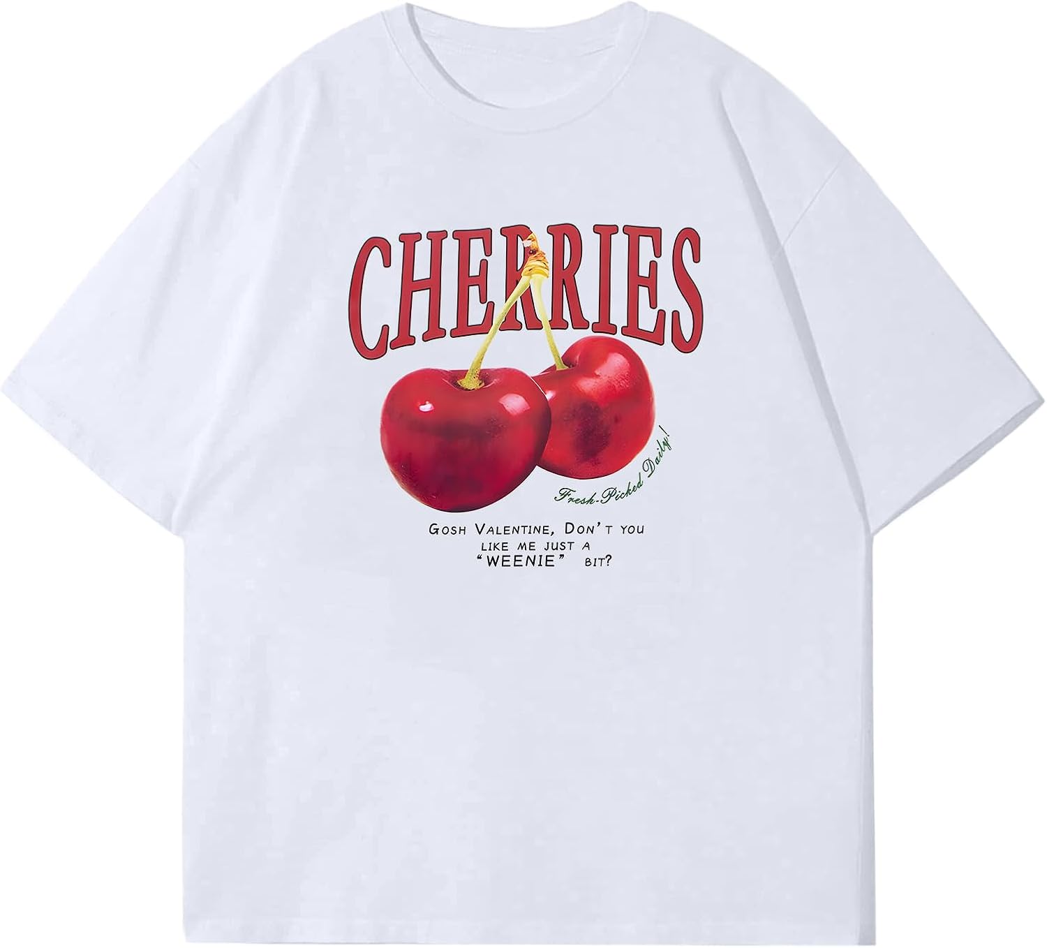 Pairxily Oversized Graphic Tees Vintage Cherry Fruit Shirt for Men Aesthetic Printed Unisex T Shirts Short Sleeve Casual Tops - Image 6