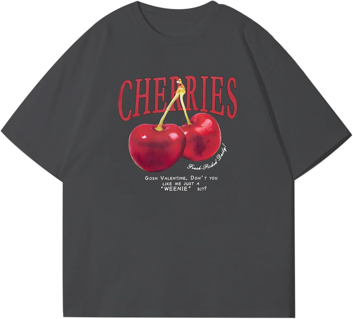Pairxily Oversized Graphic Tees Vintage Cherry Fruit Shirt for Men Aesthetic Printed Unisex T Shirts Short Sleeve Casual Tops - Image 8