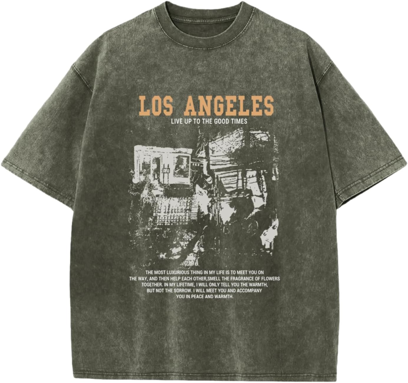 Pairxily Oversized Graphic Tshirts for Men Acid Wash Los Angeles Vintage Tees Streetwear Baggy Cotton Shirts Casual Tops - Image 15