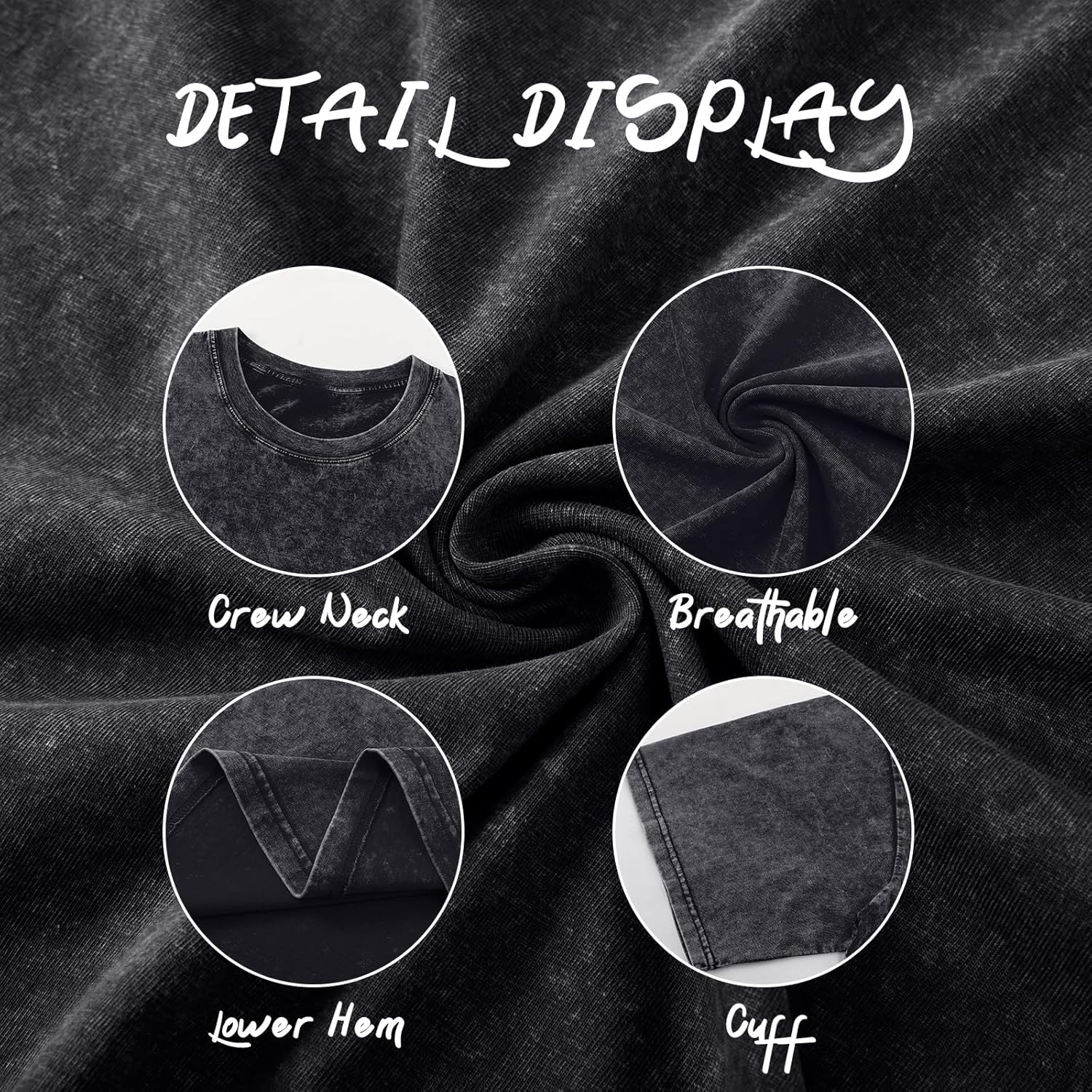 Pairxily Oversized Graphic Tshirts for Men Acid Wash Los Angeles Vintage Tees Streetwear Baggy Cotton Shirts Casual Tops - Image 6