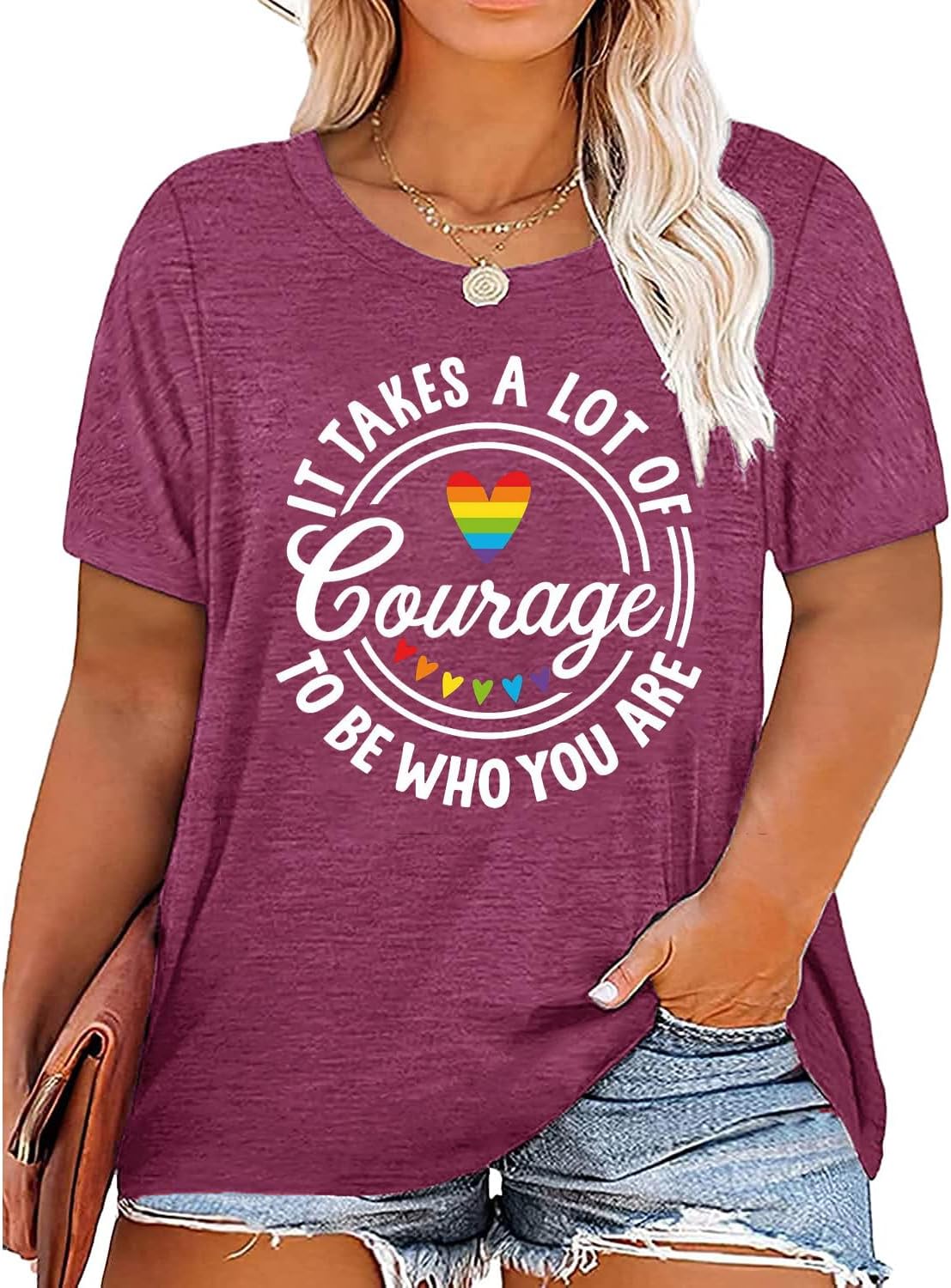 Plus Size Pride Shirt for Women Rainbow Graphic Tees LGBTQ Equality T-Shirt Funny Letter Print Short Sleeve Tops Blouse - Image 12