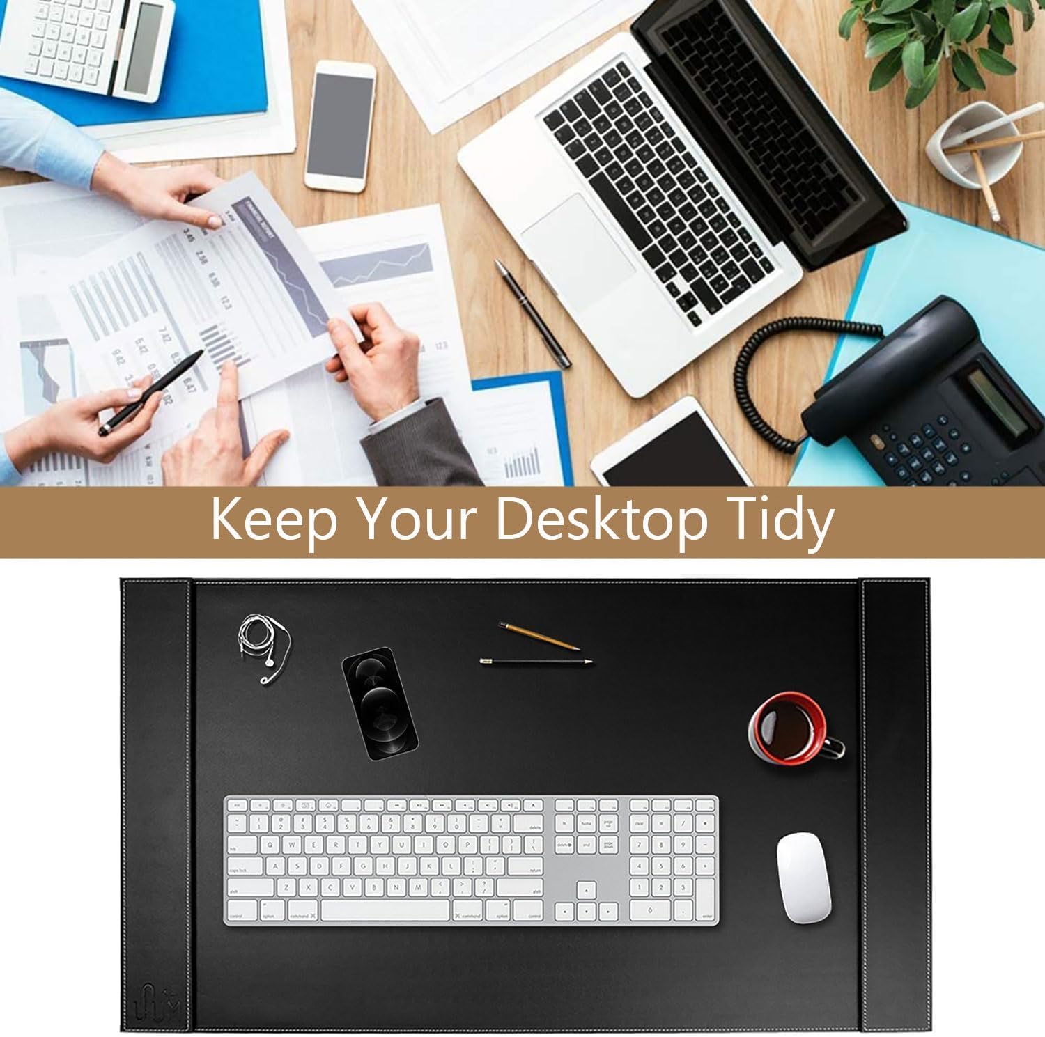 Premium Leather Desk Mat \u2013 Executive Desk Protector & Writing Pad (34x20\u201D) for Office & Home, Waterproof & Non-Slip - Image 2