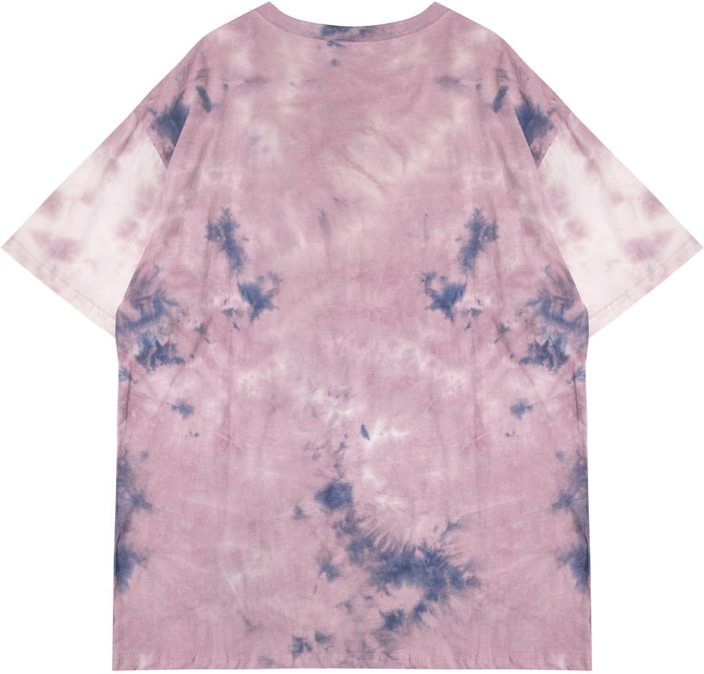 Remidoo Women's Casual Crewneck Short Sleeve Sun and Moon Print Tie Dye Oversized Graphic Top - Image 3