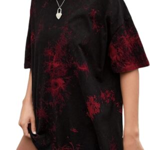 Remidoo Women's Casual Crewneck Short Sleeve Tie Dye Oversized T Shirt Graphic Tee Top