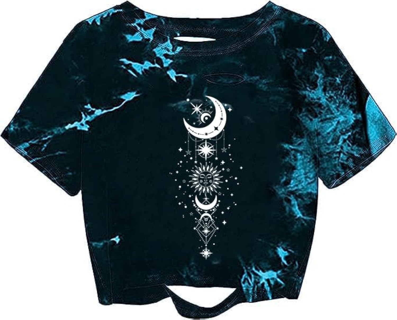 Remidoo Women's Casual Short Sleeve Graphic Print Tie Dye Crop Top T Shirt - Image 23