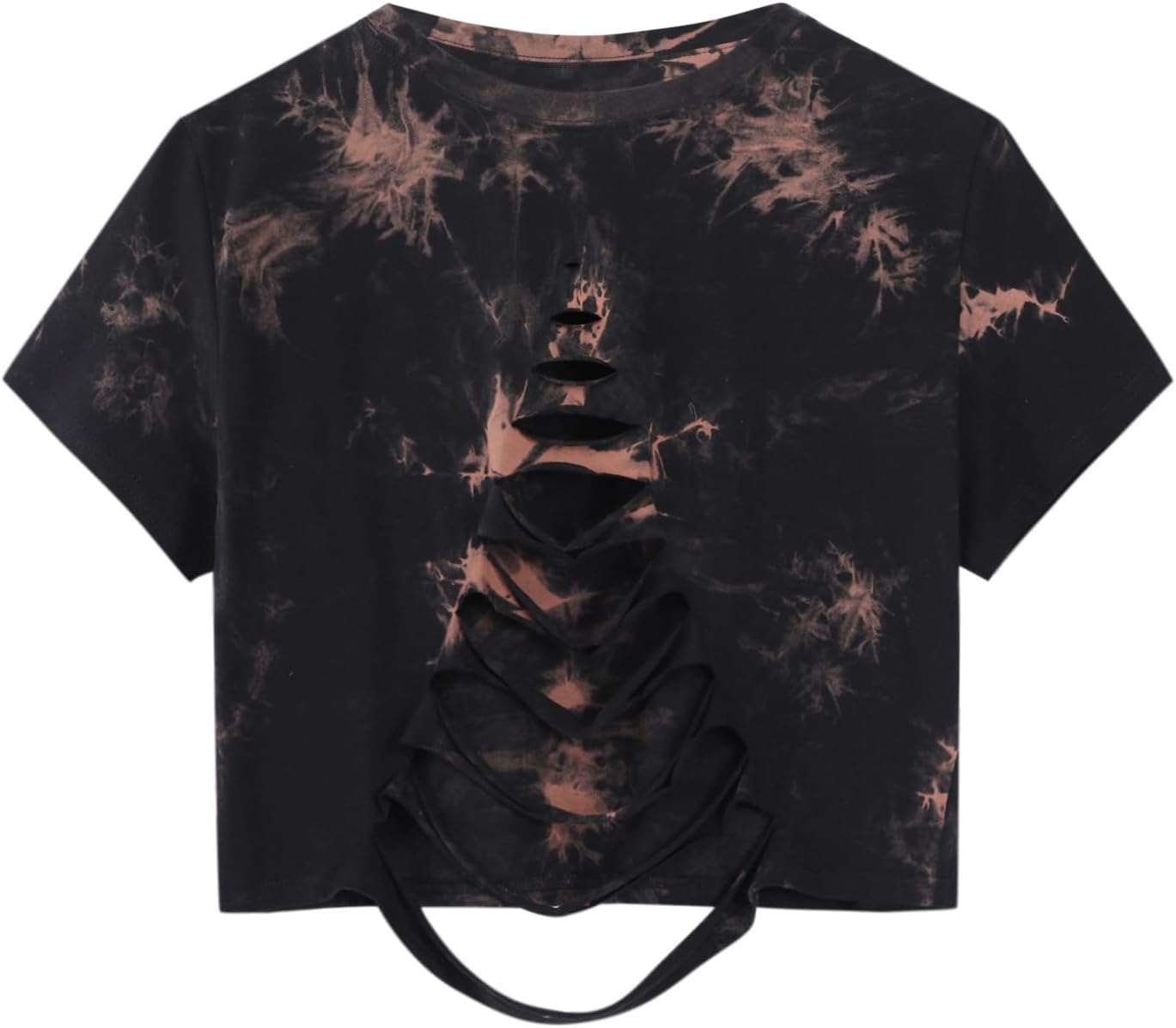 Remidoo Women's Casual Short Sleeve Graphic Print Tie Dye Crop Top T Shirt - Image 33