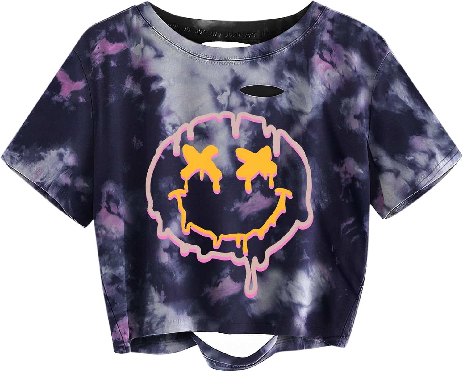 Remidoo Women's Casual Short Sleeve Graphic Print Tie Dye Crop Top T Shirt - Image 12