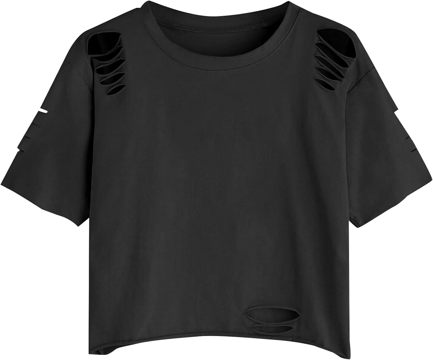 Remidoo Women's Casual Short Sleeve Graphic Print Tie Dye Crop Top T Shirt - Image 36