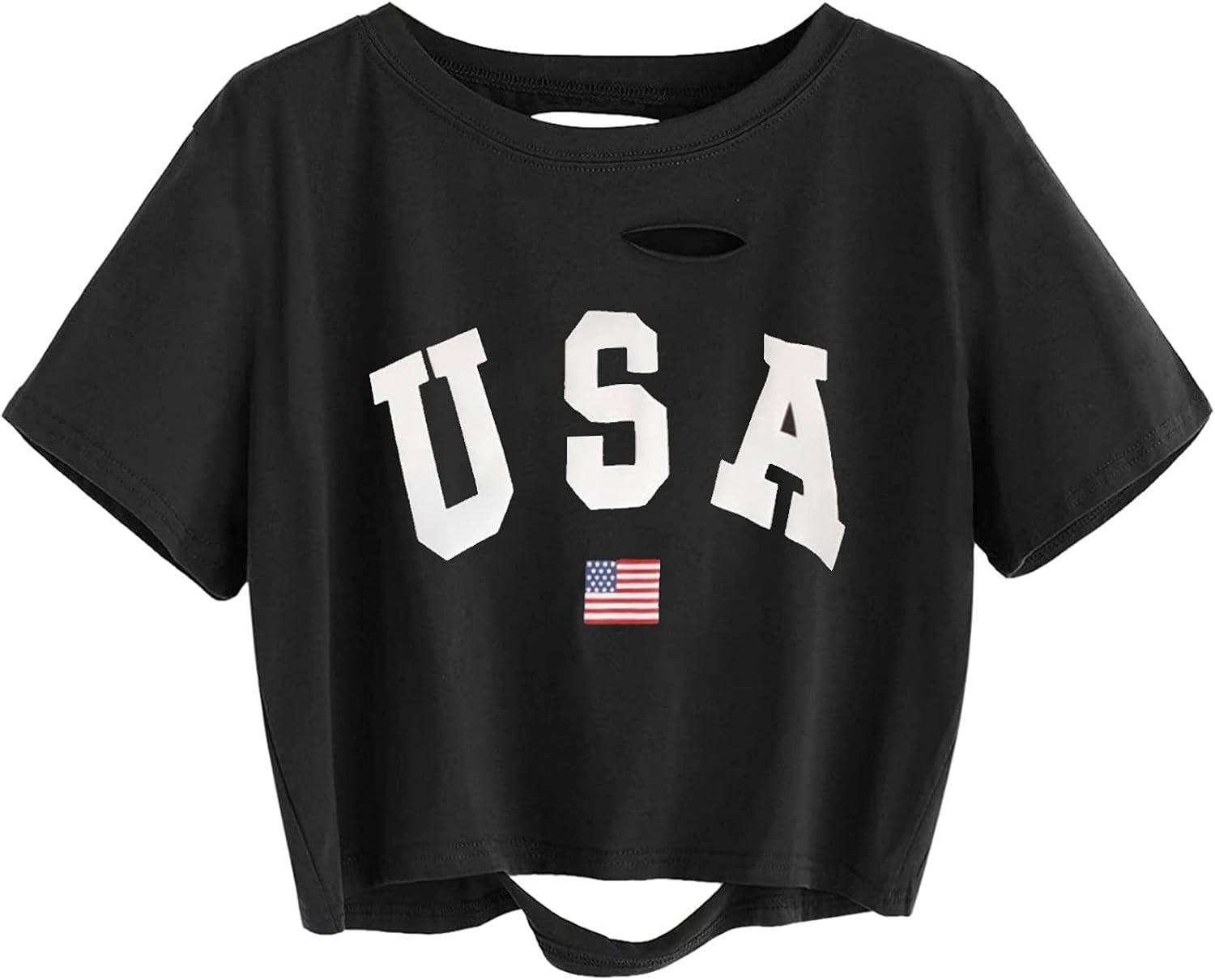 Remidoo Women's Casual Short Sleeve Graphic Print Tie Dye Crop Top T Shirt - Image 13