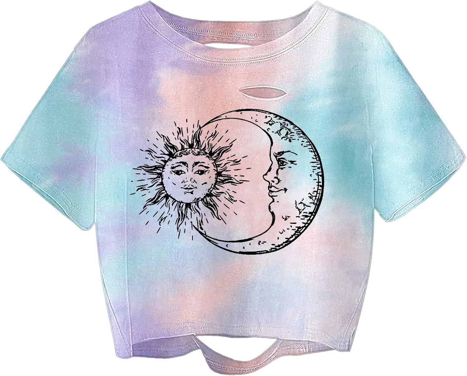 Remidoo Women's Casual Short Sleeve Graphic Print Tie Dye Crop Top T Shirt - Image 17