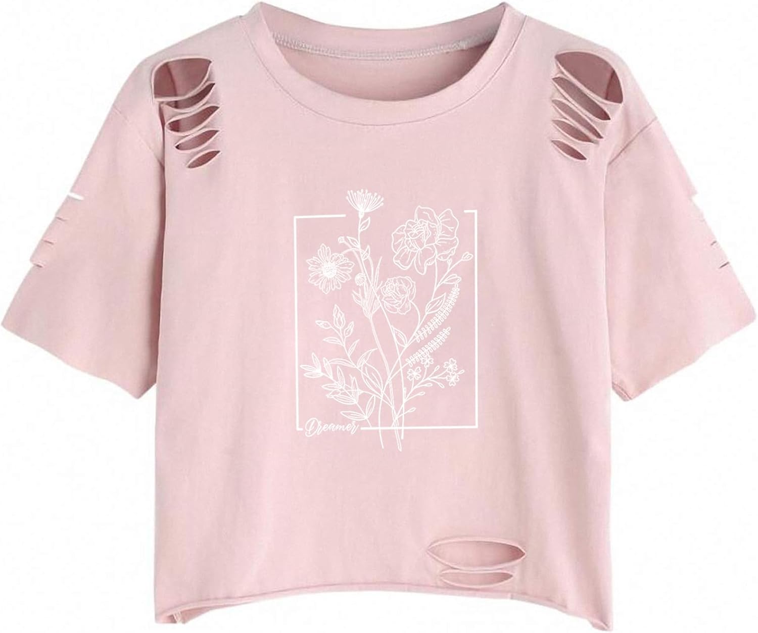 Remidoo Women's Casual Short Sleeve Graphic Print Tie Dye Crop Top T Shirt - Image 30