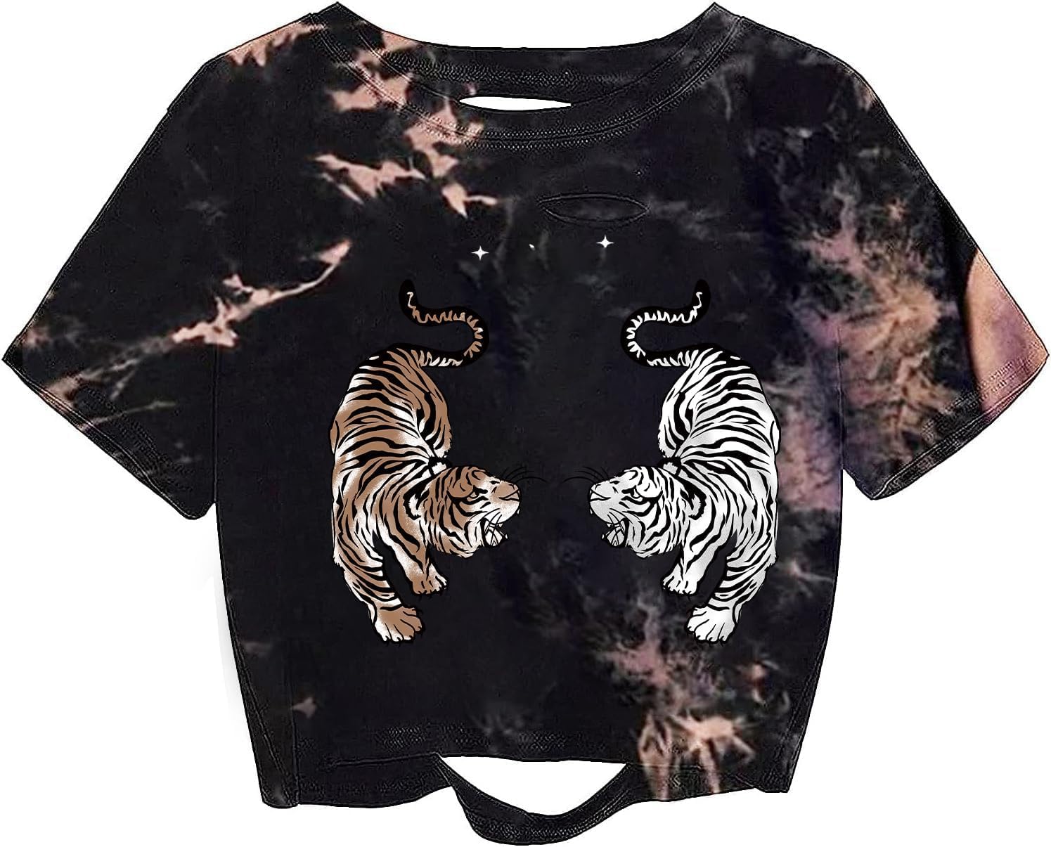 Remidoo Women's Casual Short Sleeve Graphic Print Tie Dye Crop Top T Shirt - Image 16