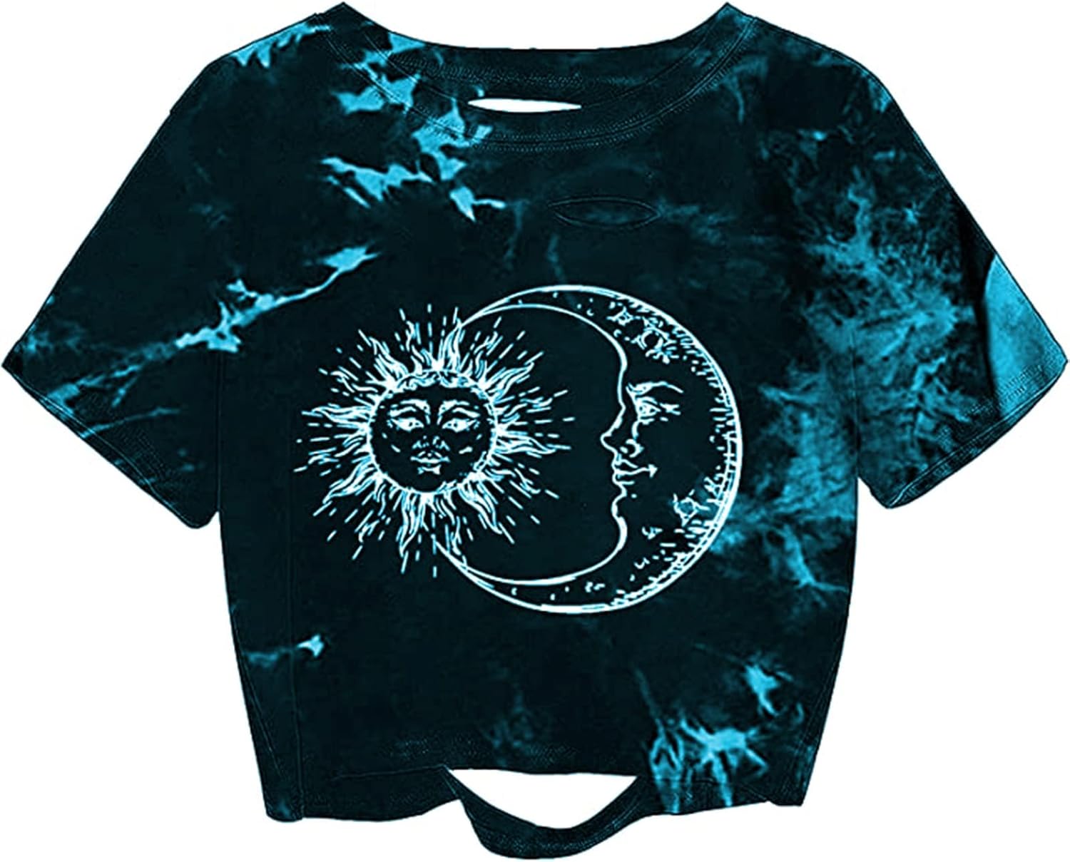 Remidoo Women's Casual Short Sleeve Graphic Print Tie Dye Crop Top T Shirt - Image 22