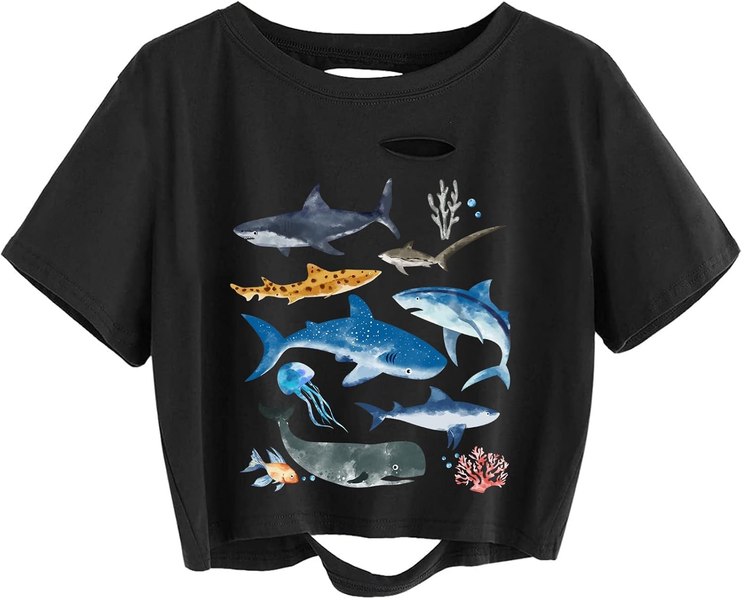 Remidoo Women's Casual Short Sleeve Graphic Print Tie Dye Crop Top T Shirt - Image 24