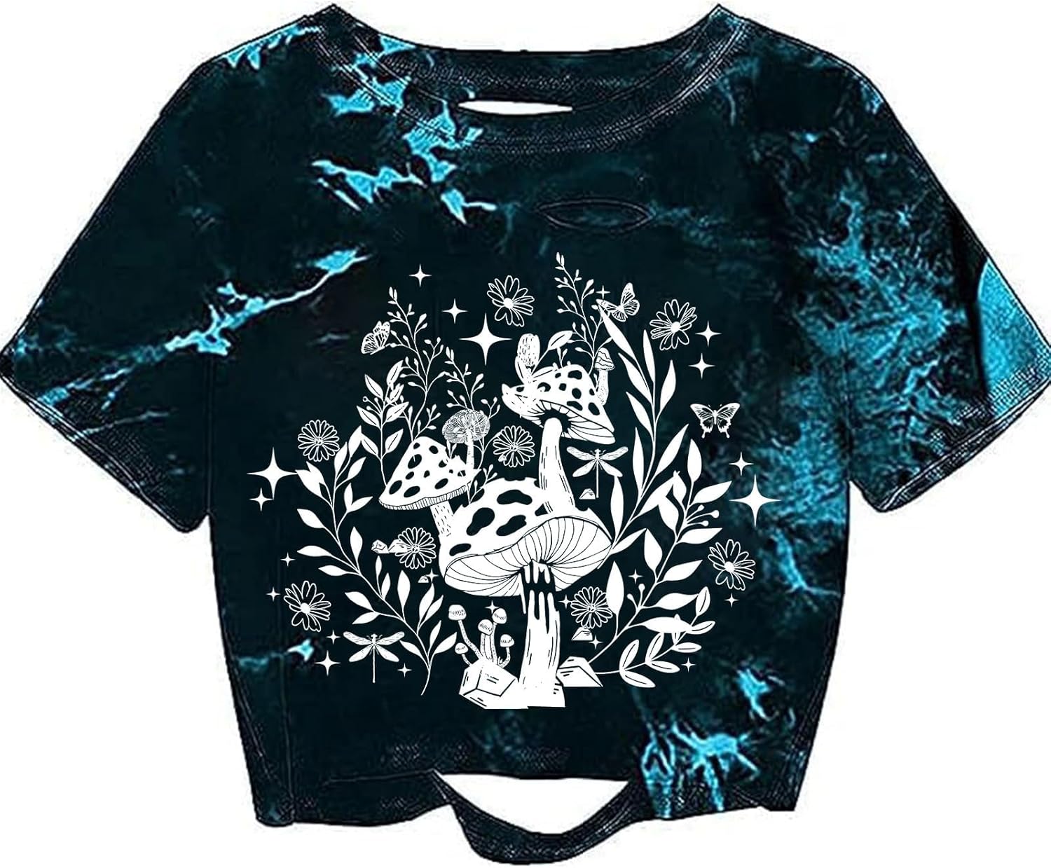 Remidoo Women's Casual Short Sleeve Graphic Print Tie Dye Crop Top T Shirt - Image 26