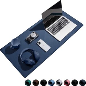 Reniteco Waterproof Large Gaming Mouse Pad with Durable Stitched Edges, Non-Slip Rubber Base, Smooth Surface Mouse Mat Desk Pad for Home Office Gaming, 27.5"x11.8"x0.08", Dark Blue