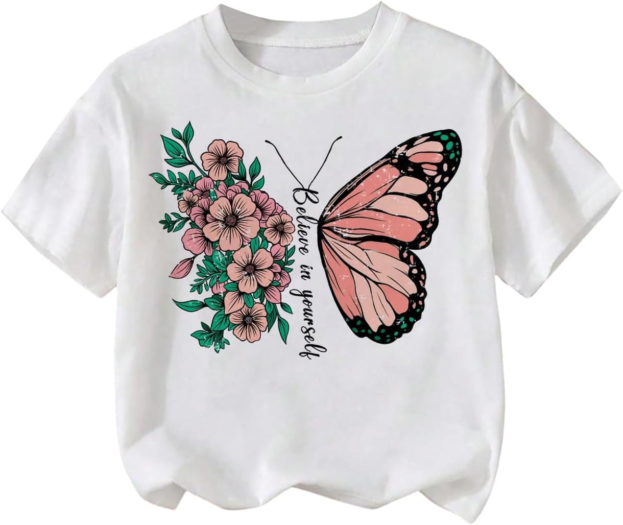 RoseSeek Girl's Graphic Print Tee Shirt Round Neck Short Sleeve T Shirts Summer Cute Trendy Tops - Image 28