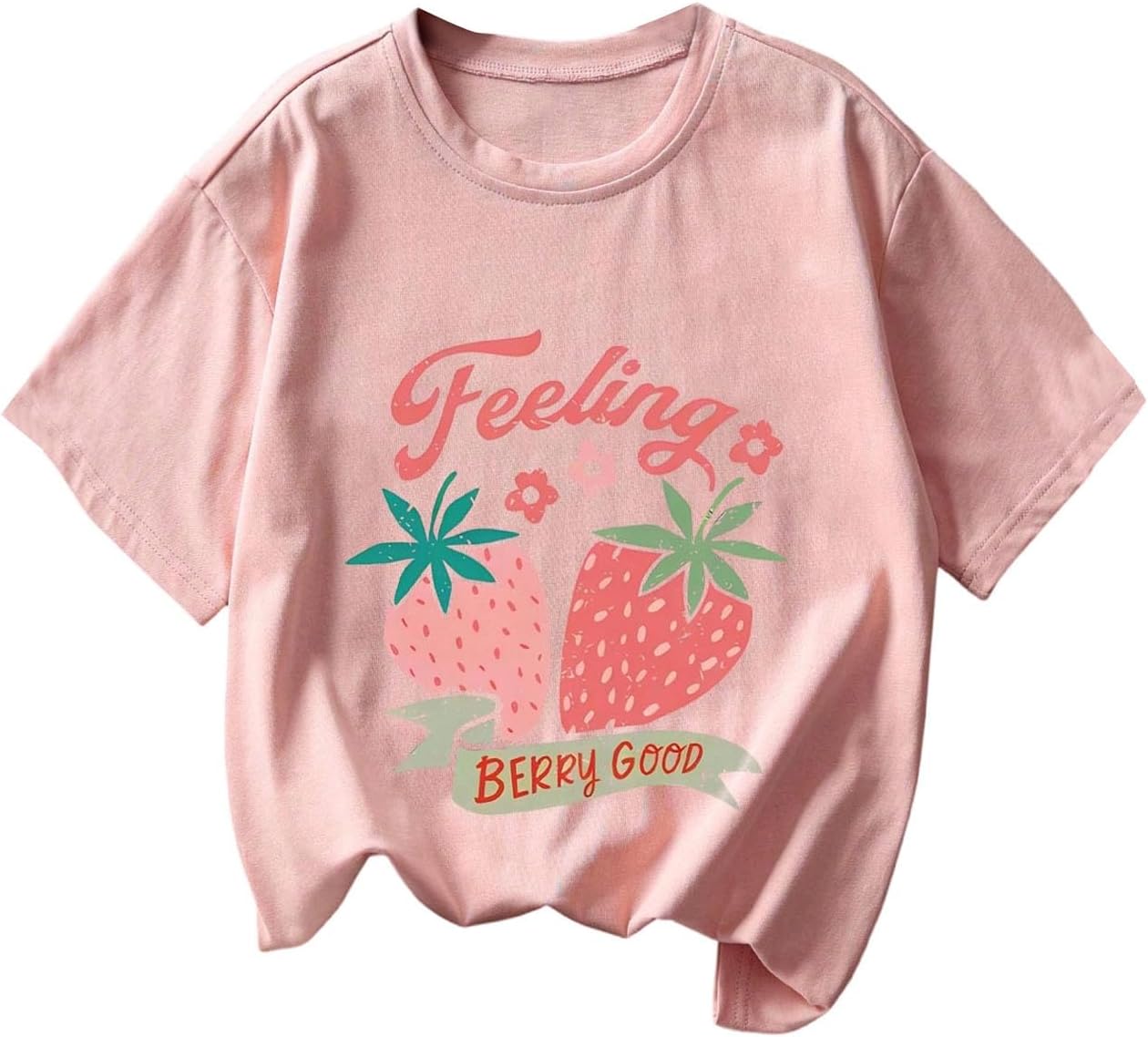 RoseSeek Girl's Graphic Print Tee Shirt Round Neck Short Sleeve T Shirts Summer Cute Trendy Tops - Image 36