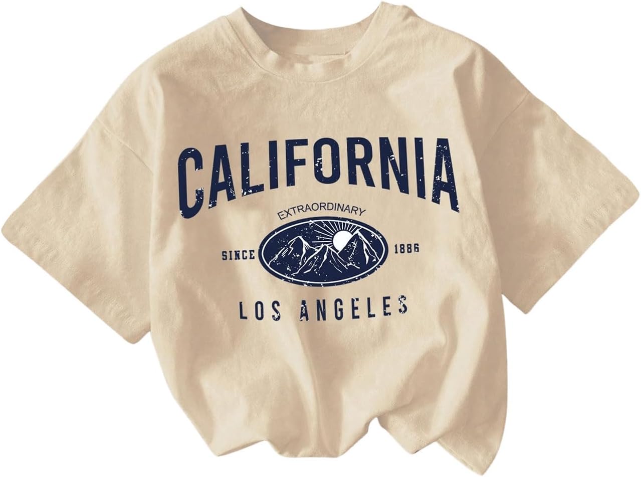 RoseSeek Girl's Graphic Print Tee Shirt Round Neck Short Sleeve T Shirts Summer Cute Trendy Tops - Image 16