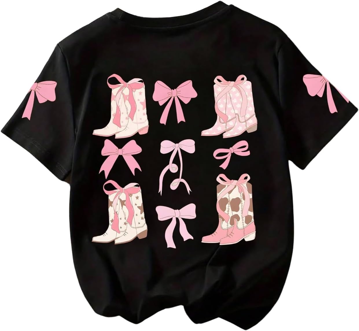 RoseSeek Girl's Graphic Print Tee Shirt Round Neck Short Sleeve T Shirts Summer Cute Trendy Tops - Image 41