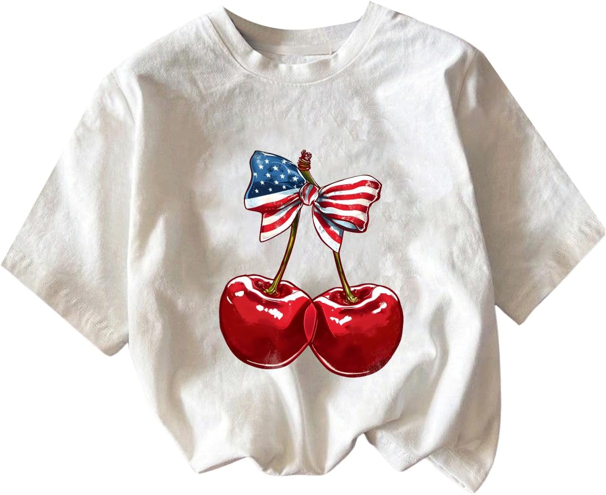 RoseSeek Girl's Graphic Print Tee Shirt Round Neck Short Sleeve T Shirts Summer Cute Trendy Tops - Image 14