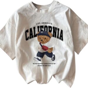 RoseSeek Men's Graphic Letter Print Tees Crewneck Short Sleeve Baggy Drop Shoulder Vintage T Shirts Streetwear