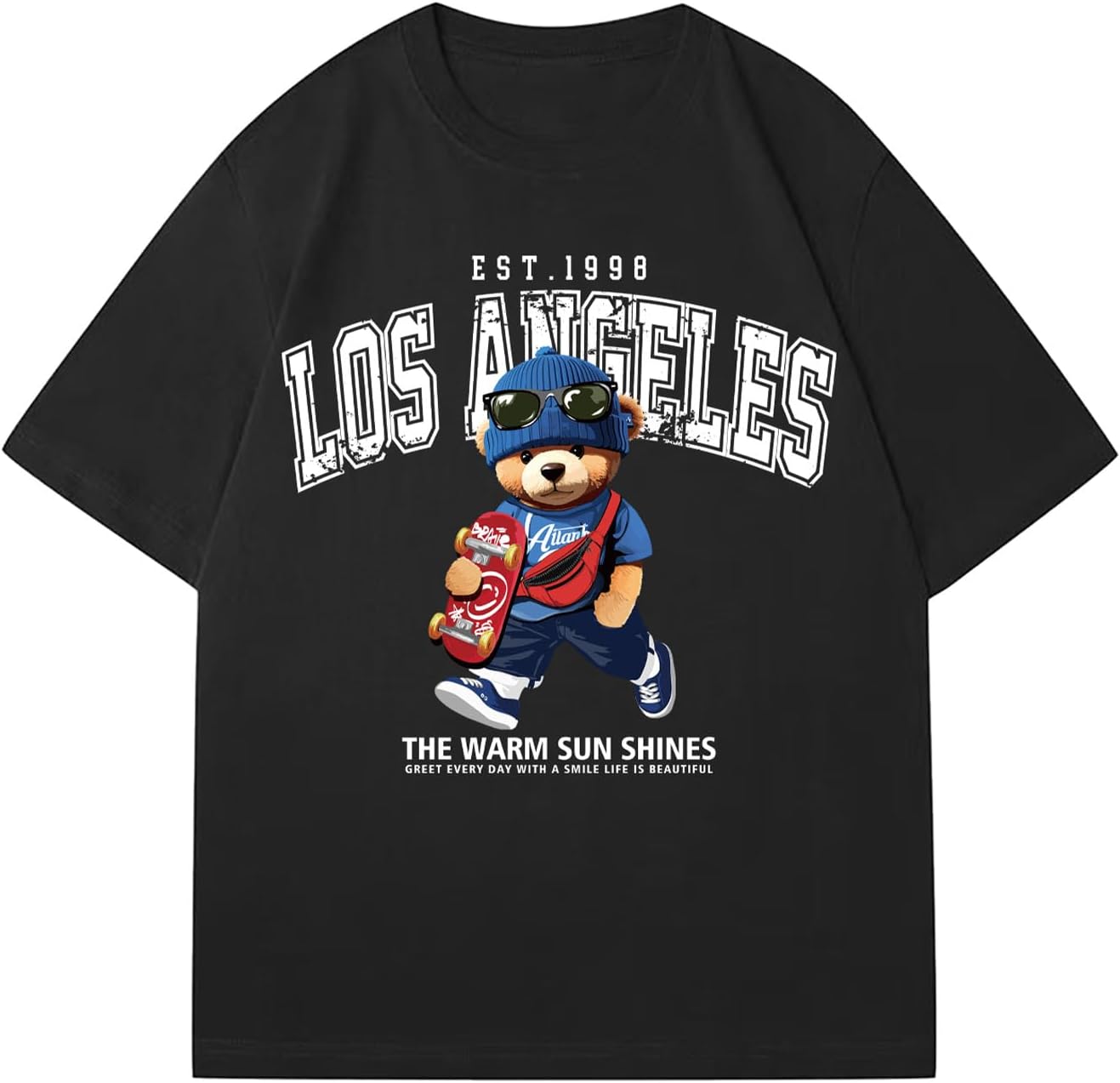 RoseSeek Men's Graphic Letter Print Tees Crewneck Short Sleeve Baggy Drop Shoulder Vintage T Shirts Streetwear - Image 10