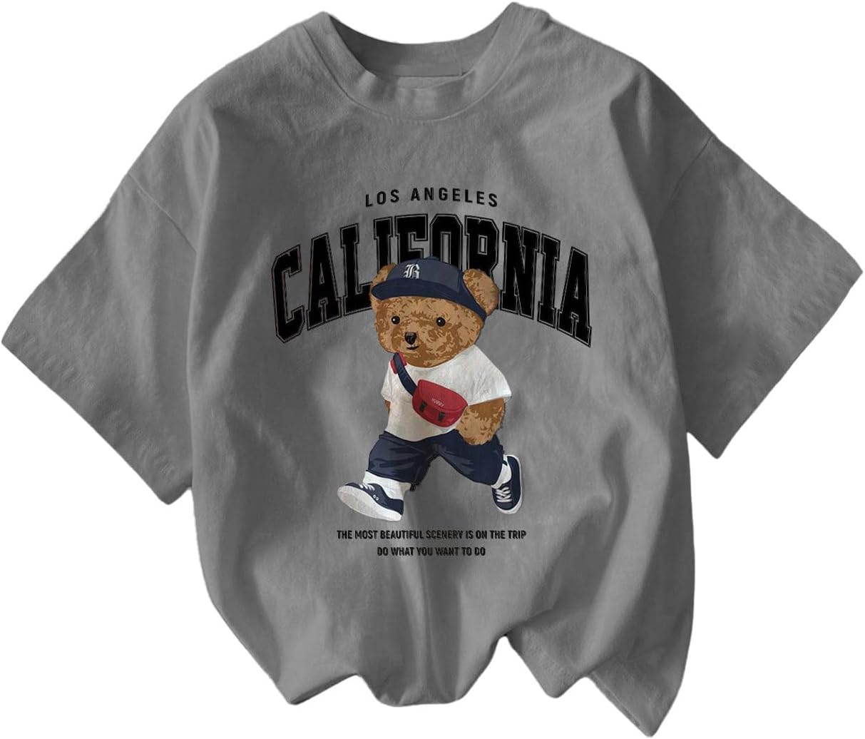 RoseSeek Men's Graphic Letter Print Tees Crewneck Short Sleeve Baggy Drop Shoulder Vintage T Shirts Streetwear - Image 4