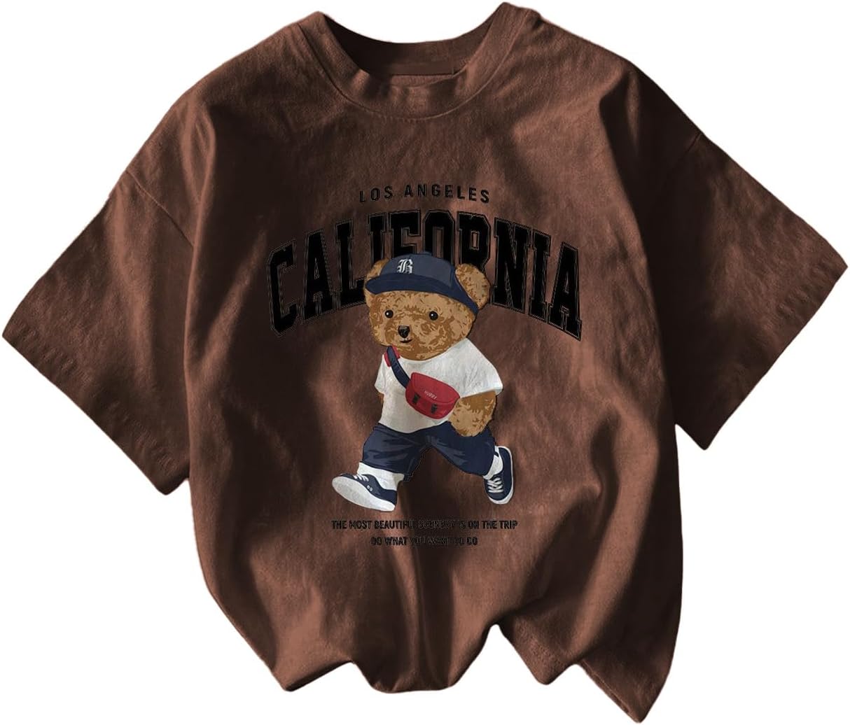 RoseSeek Men's Graphic Letter Print Tees Crewneck Short Sleeve Baggy Drop Shoulder Vintage T Shirts Streetwear - Image 8