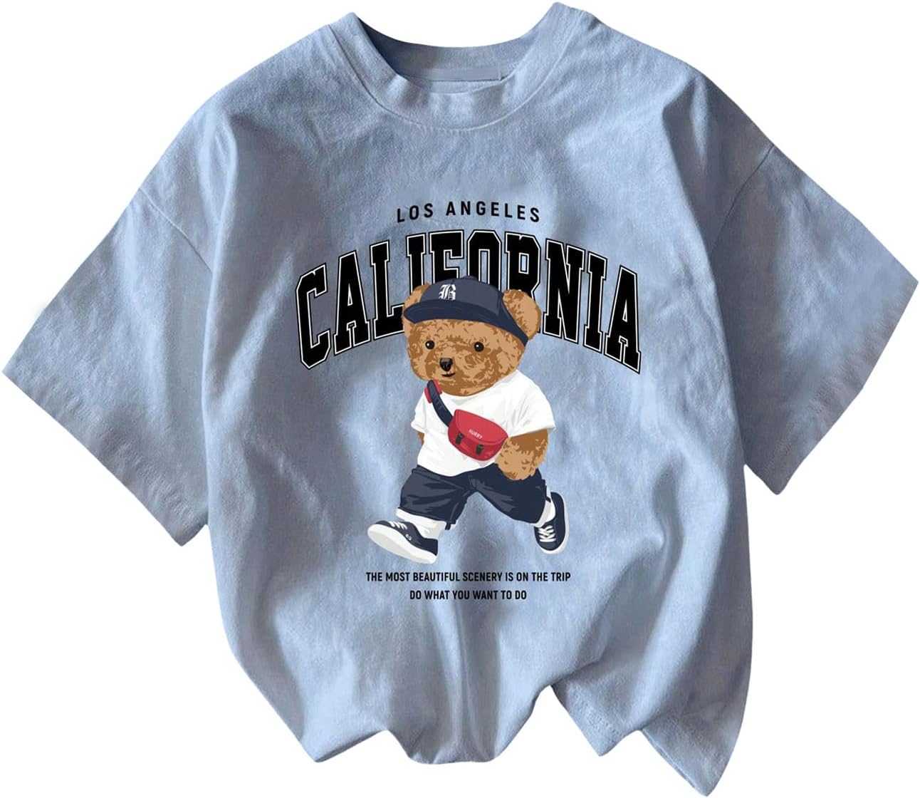 RoseSeek Men's Graphic Letter Print Tees Crewneck Short Sleeve Baggy Drop Shoulder Vintage T Shirts Streetwear - Image 16