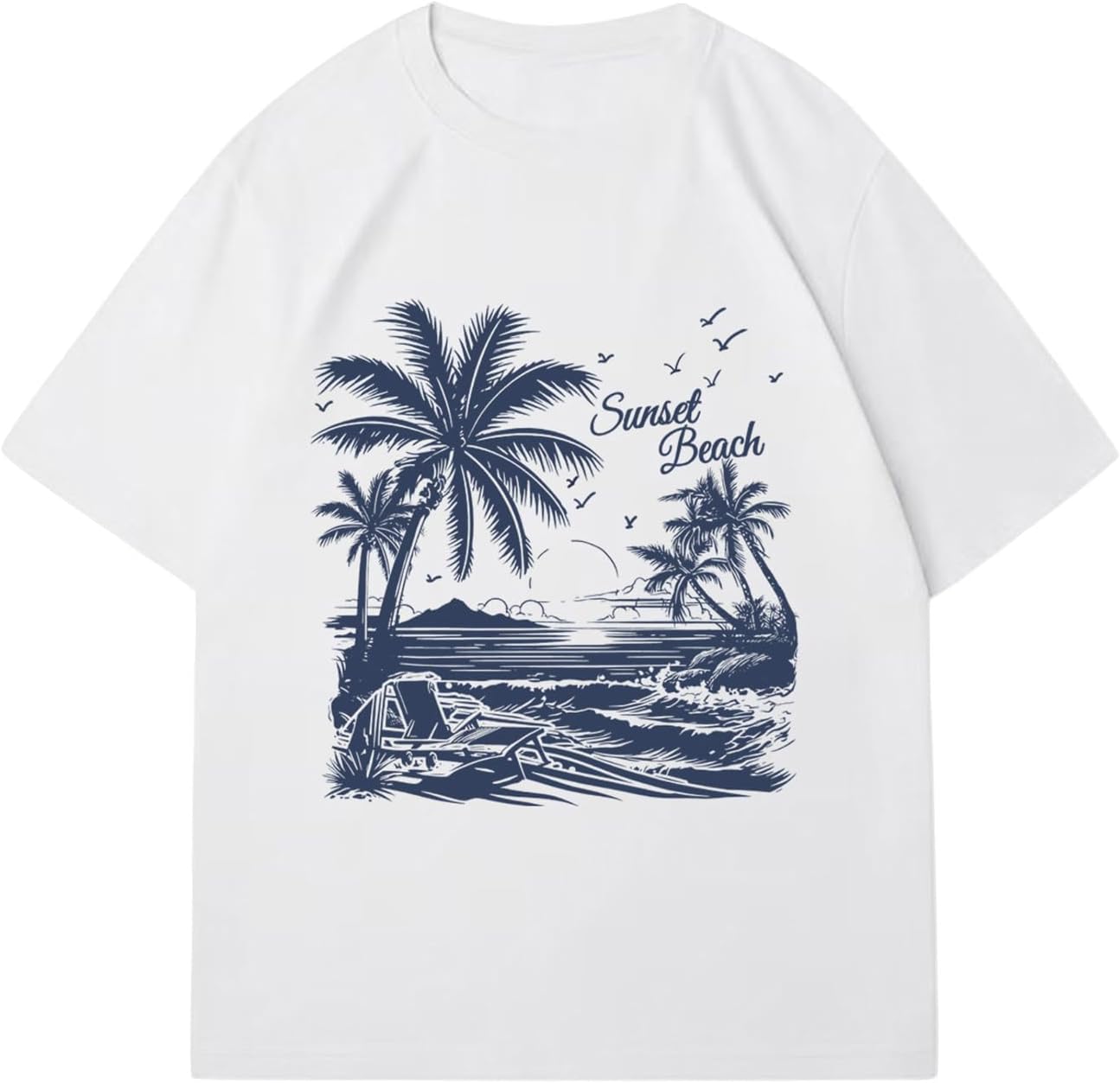 RoseSeek Men's Graphic Letter Print Tees Crewneck Short Sleeve Baggy Drop Shoulder Vintage T Shirts Streetwear - Image 11