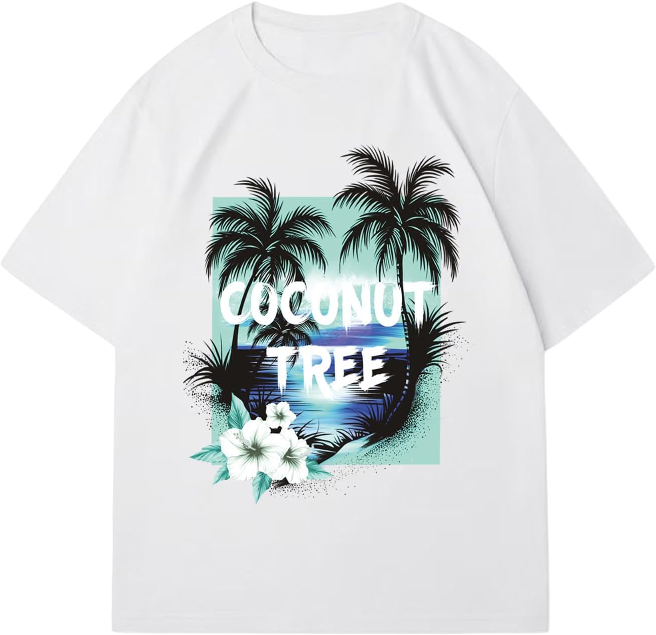 RoseSeek Men's Graphic Letter Print Tees Crewneck Short Sleeve Baggy Drop Shoulder Vintage T Shirts Streetwear - Image 18