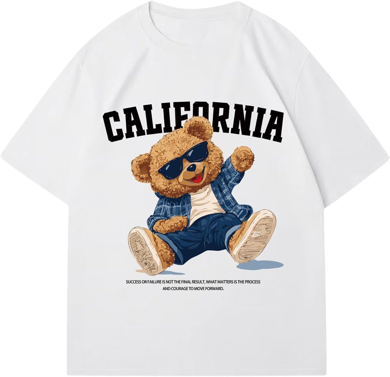 RoseSeek Men's Graphic Letter Print Tees Crewneck Short Sleeve Baggy Drop Shoulder Vintage T Shirts Streetwear - Image 14