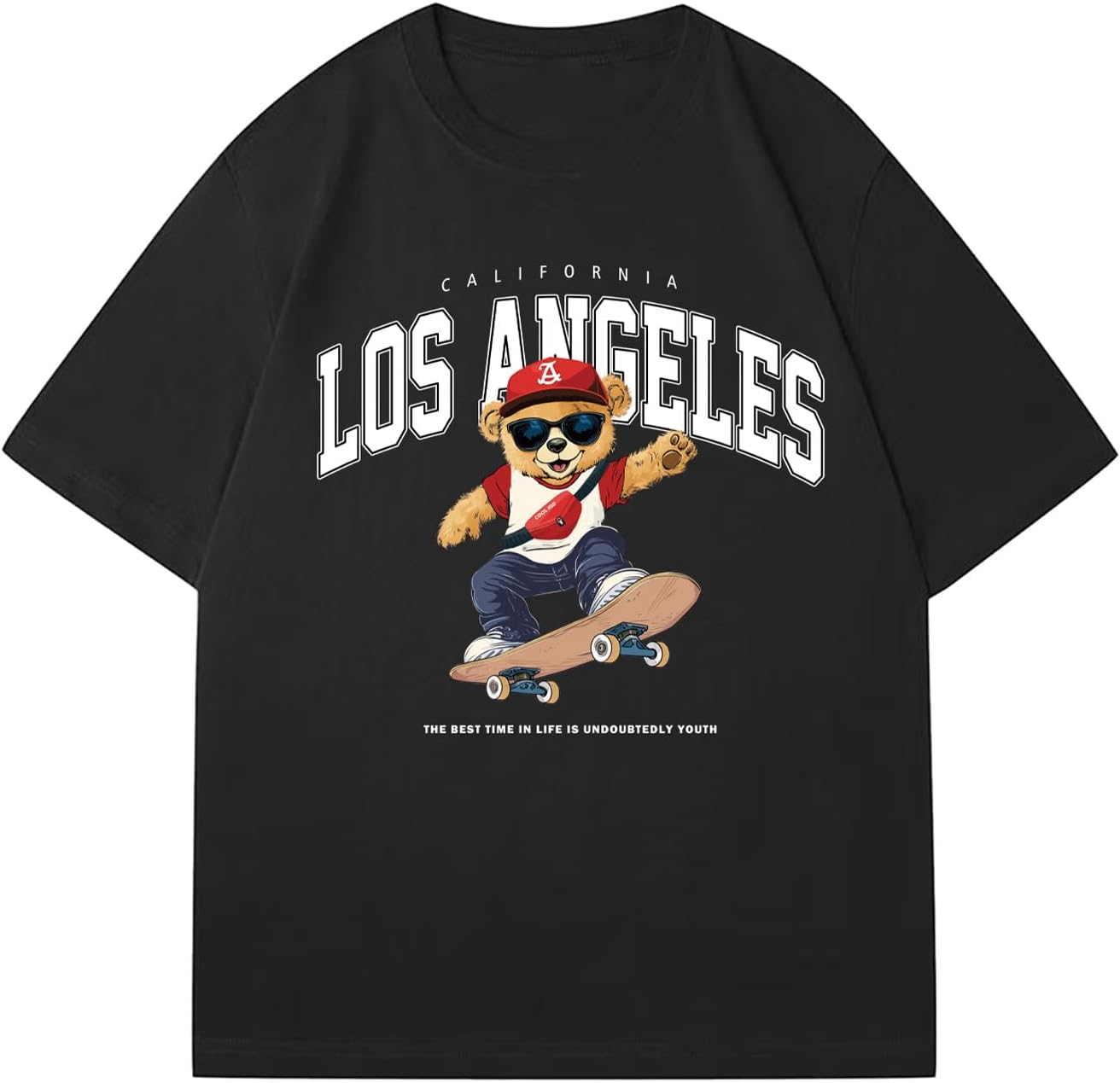 RoseSeek Men's Graphic Letter Print Tees Crewneck Short Sleeve Baggy Drop Shoulder Vintage T Shirts Streetwear - Image 6