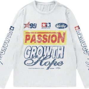 RoseSeek Men's Number Print Jersey Tops Graphic Tee Long Sleeve Crew Neck T-Shirt Streetwear