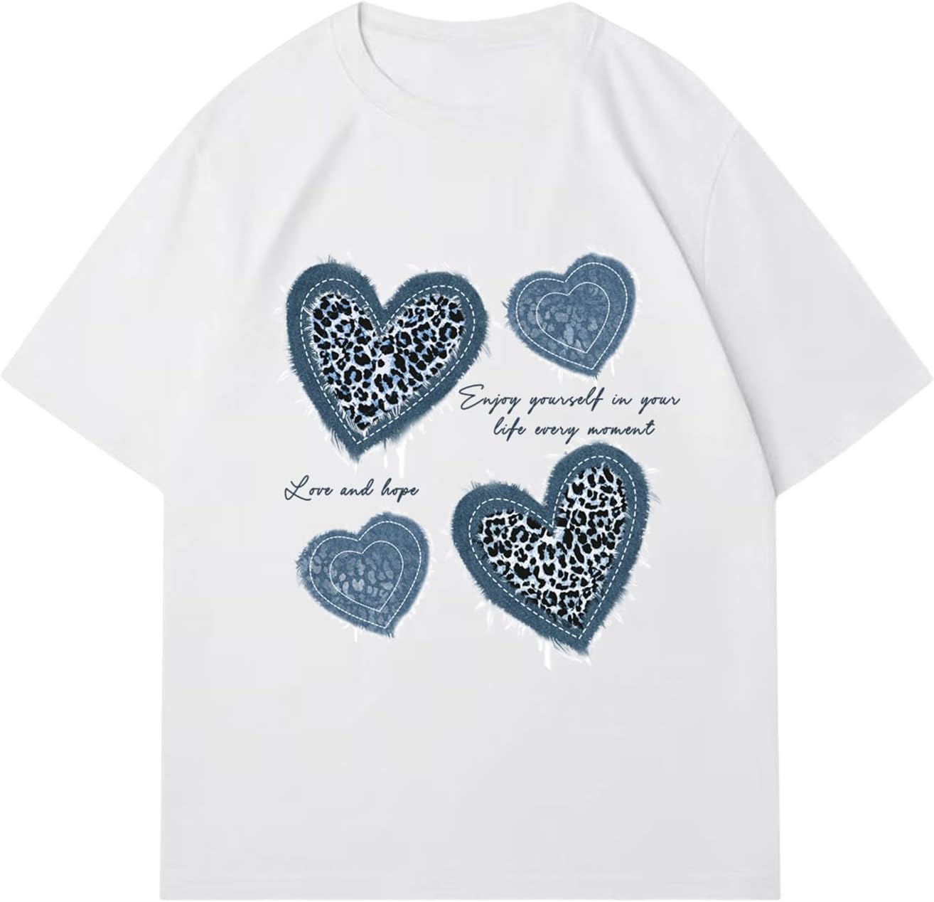 RoseSeek Women's Graphic Letter Tee Crew Neck Drop Shoulder Trendy Summer T Shirt Short Sleeve Vintage Car Print Top - Image 55