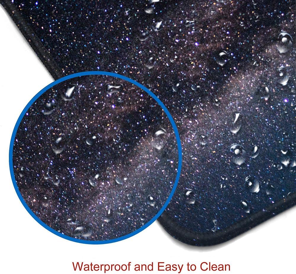 SANWUMIAN Large Gaming Mouse Pad with Stitched Edges, Galaxy Desk Mat, Extended XL Keyboard Pad, Non-Slip Rubber Base Desk Pad for Keyboard and Mouse, 31.5X11.8 inch - Image 5