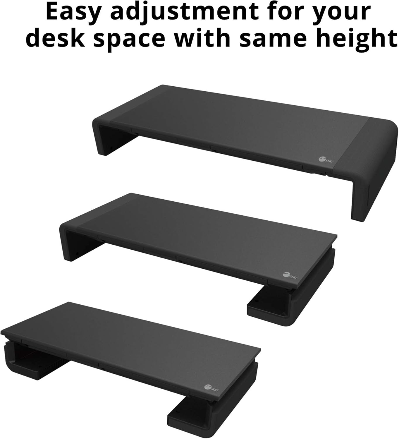 SIIG Extra Large Black Vegan Leather Desk Mat and Foldable Monitor Stand - Image 9