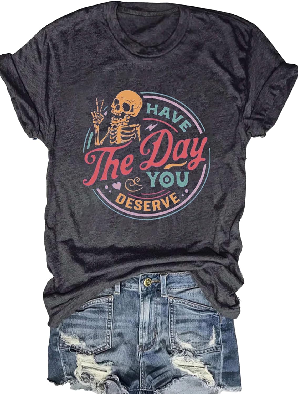 Skeleton Shirt Women Halloween Skeleton T-Shirt Skull Graphic Tees Casual Fall Short Sleeve Funny Casual Athletic Tops