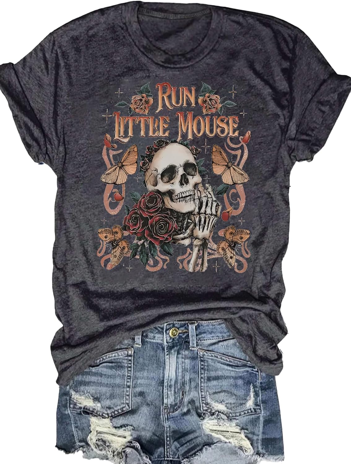 Skeleton Shirt Women Halloween Skeleton T-Shirt Skull Graphic Tees Casual Fall Short Sleeve Funny Casual Athletic Tops - Image 10